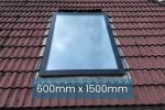 600 x 1500 mm skylight for pitched roofs by Skylights1 – Made in EU, London based stock, safety toughened and laminated glass, self-cleaning glass