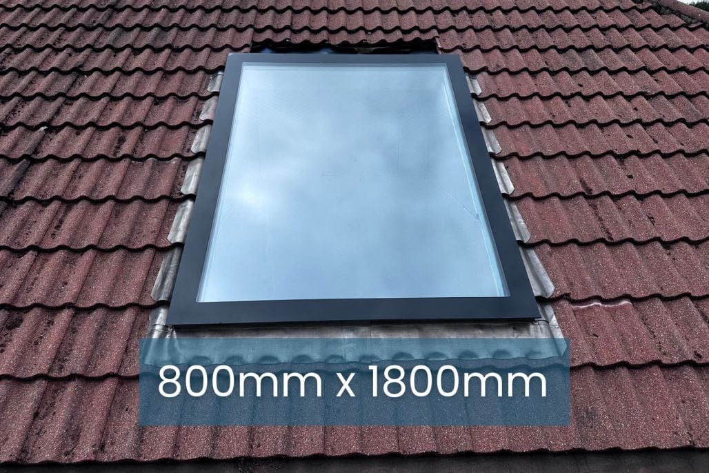 800 x 1800 mm skylight for pitched roofs by Skylights1 – London based stock, safety toughened and laminated glass, self-cleaning glass, argon filled