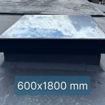 600 x 1800 mm framed triple glazed skylight with solar glass, anthracite grey aluminium frame, UV protection, U-value 0.5 W/m².K, 20-year warranty