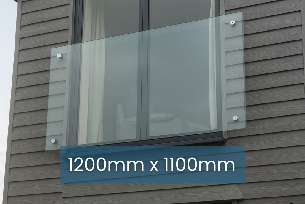 Juliet Balcony System with Glass Adapters 1200 х 1100 mm - Image 1