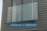 Juliet Balcony System with Glass Adapters 1400 х 1100 mm