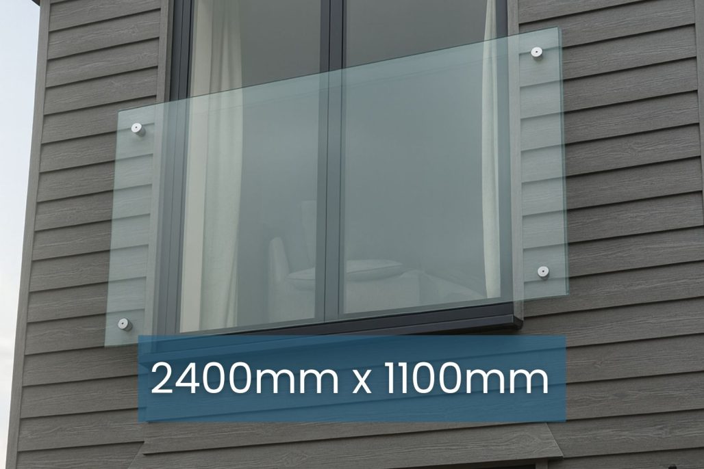 Juliet Balcony System with Glass Adapters 2400 х 1100 mm - Image 1