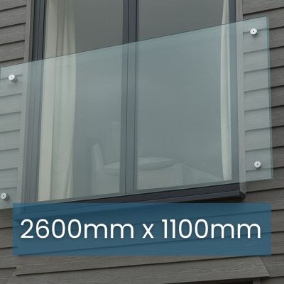 Juliet Balcony System with Glass Adapters 2600 х 1100 mm
