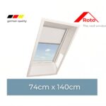 ZRV Manual Blackout Roller Blind White for ROTO window 74 х 140 cm