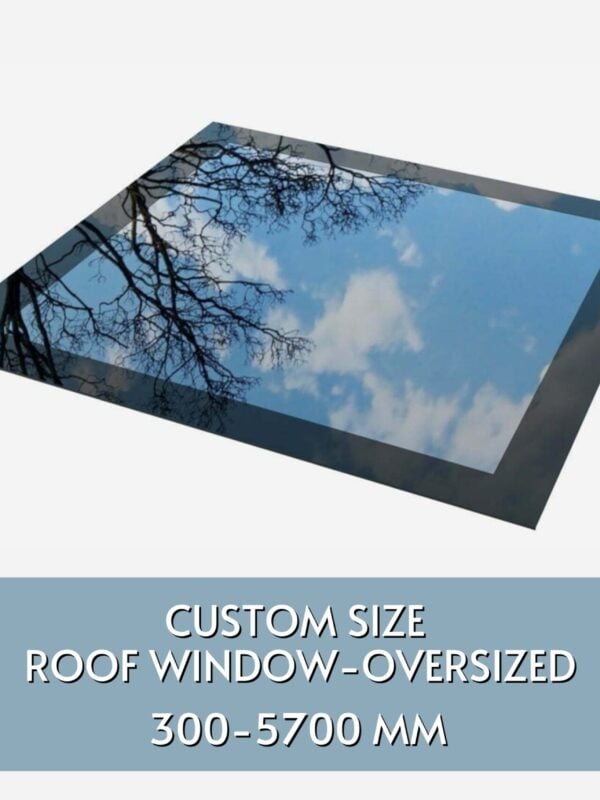 custom large roof window 300 to 5700 mm triple glazed frameless skylight for flat and pitched roofs